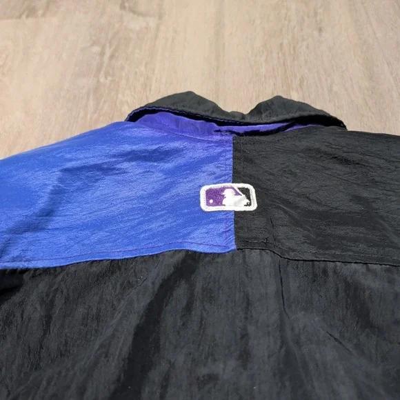 Vintage Starter Colorado Rockies Bomber Varsity Jacket Mens L Purple Black MLB